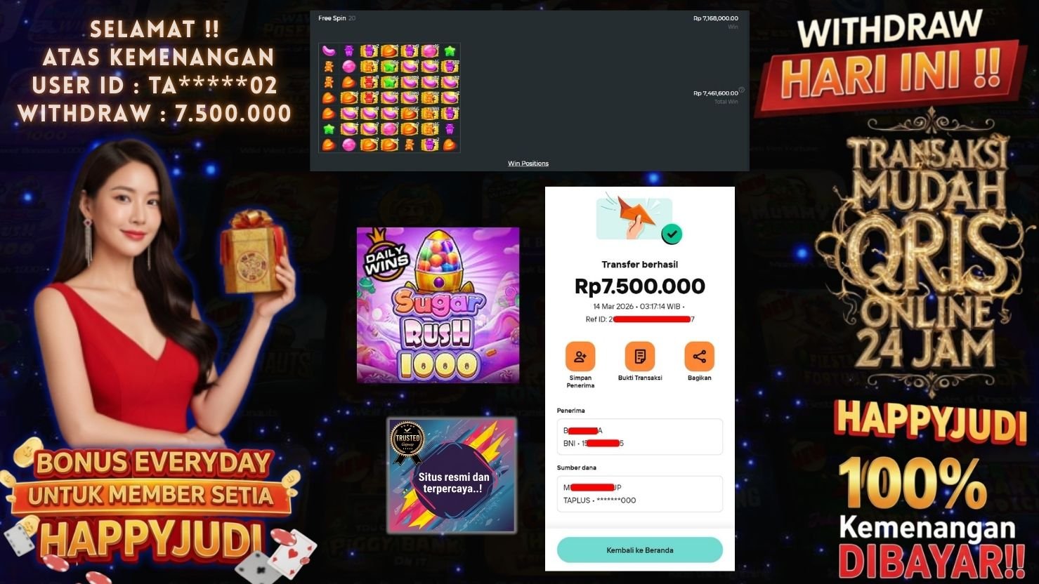 HAPPYJUDI JACKPOT SLOT SUGAR RUSH 1000